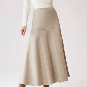 NWT OGL Move Fuzzlux Flared Maxi Skirt Heather Morganite Small